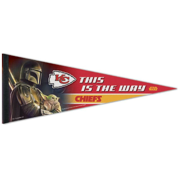 Wholesale-Kansas City Chiefs / Star Wars Mandalorian Premium Pennant 12" x 30"