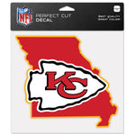 Wholesale-Kansas City Chiefs State Shaped Perfect Cut Color Decal 8" x 8"