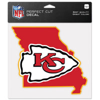 Wholesale-Kansas City Chiefs State Shaped Perfect Cut Color Decal 8" x 8"