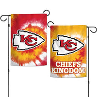 Wholesale-Kansas City Chiefs Tie Dye Garden Flags 2 sided 12.5" x 18"