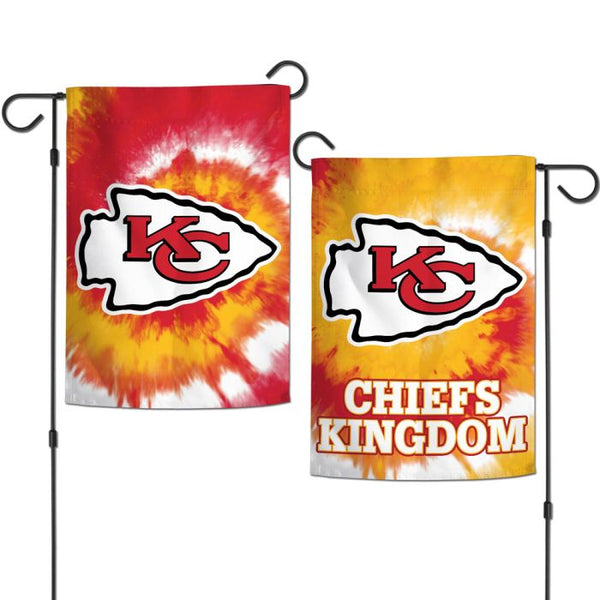 Wholesale-Kansas City Chiefs Tie Dye Garden Flags 2 sided 12.5" x 18"