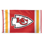 Wholesale-Kansas City Chiefs Vertical Stripes Flag - Deluxe 3' X 5'