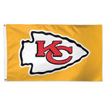 Wholesale-Kansas City Chiefs Yellow background Flag - Deluxe 3' X 5'