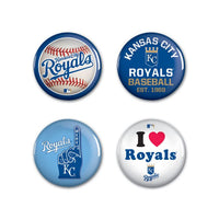 Wholesale-Kansas City Royals Button 4 Pack 1 1/4" Rnd