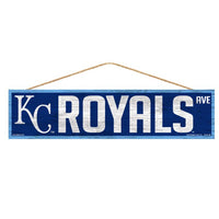 Wholesale-Kansas City Royals Wood Sign-with Rope 4" x 17"