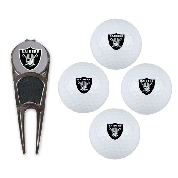 Wholesale-Las Vegas Raiders 4 Ball Gift Set w/Divot Tool, Marker