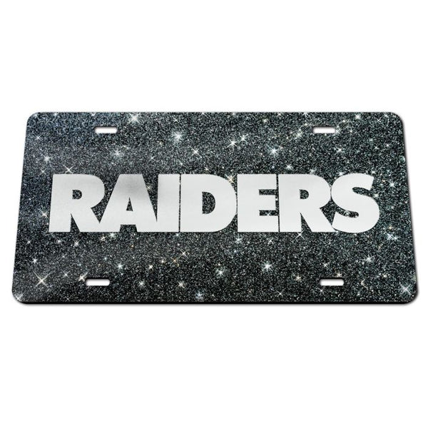 Wholesale-Las Vegas Raiders GLITTER BACKGROUND Acrylic Classic License Plates
