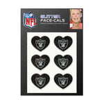 Wholesale-Las Vegas Raiders Heart Glitter Tattoo 6 Pack