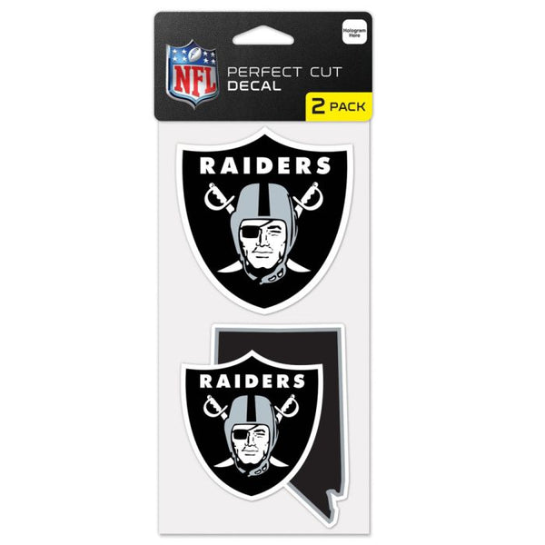 Wholesale-Las Vegas Raiders State Shape Perfect Cut Decal Set of two 4"x4"