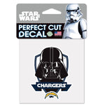 Wholesale-Los Angeles Chargers Darth Vader Perfect Cut Color Decal 4" x 4"