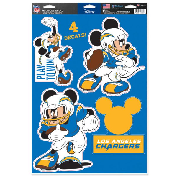 Wholesale-Los Angeles Chargers / Disney Multi-Use Decal 11" x 17"