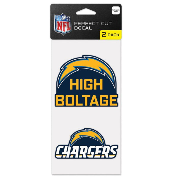 Wholesale-Los Angeles Chargers Slogan Perfect Cut Decal Set of two 4"x4"