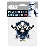 Wholesale-Los Angeles Chargers / Star Wars Yoda Perfect Cut Color Decal 4" x 4"