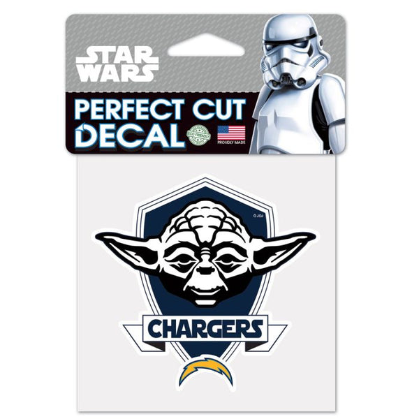 Wholesale-Los Angeles Chargers / Star Wars Yoda Perfect Cut Color Decal 4" x 4"