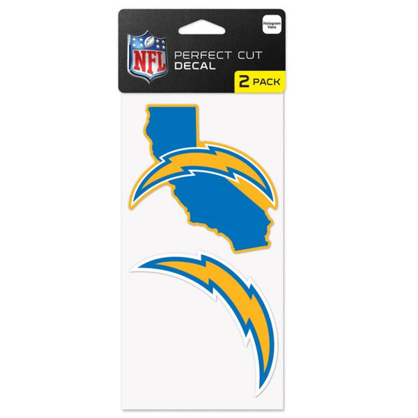 Wholesale-Los Angeles Chargers State Shape Perfect Cut Decal Set of two 4"x4"