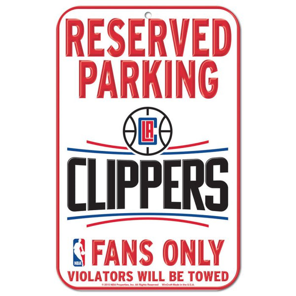 Wholesale-Los Angeles Clippers Reserved Parking Plastic Sign 11" x 17"