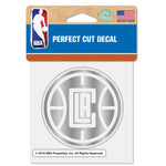 Wholesale-Los Angeles Clippers Silver Decal Metallic 4" x 4"