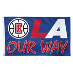 Wholesale-Los Angeles Clippers Slogan Flag - Deluxe 3' X 5'