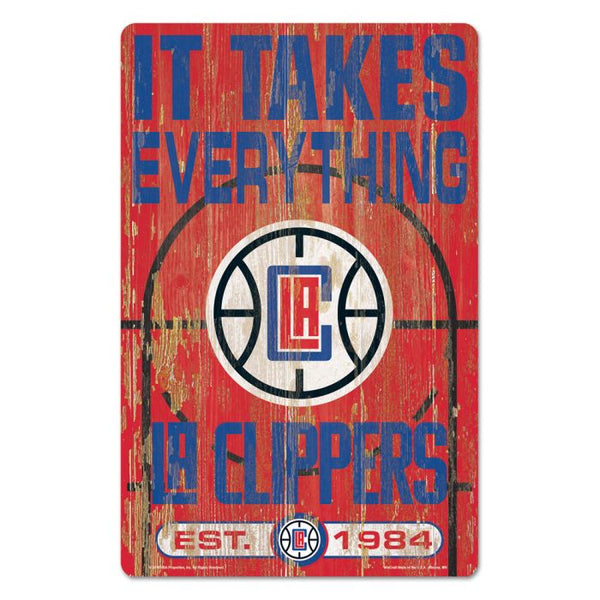 Wholesale-Los Angeles Clippers Wood Sign 11" x 17" 1/4" thick