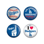 Wholesale-Los Angeles Dodgers Button 4 Pack 1 1/4" Rnd