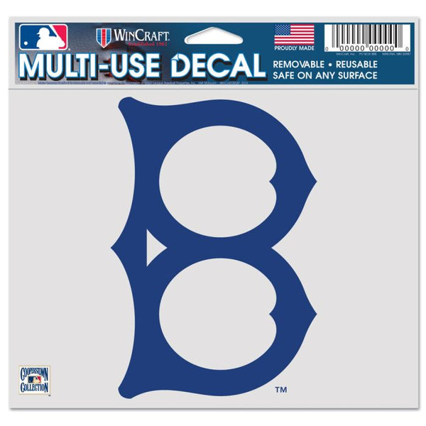 Wholesale-Los Angeles Dodgers / Cooperstown Multi-Use Decal -Clear Bckrgd 5" x 6"