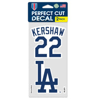 Wholesale-Los Angeles Dodgers Perfect Cut Decal Set of two 4"x4" Clayton Kershaw