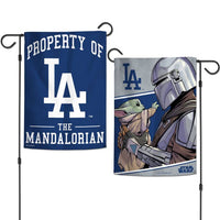 Wholesale-Los Angeles Dodgers / Star Wars Mandalorian Garden Flags 2 sided 12.5" x 18"