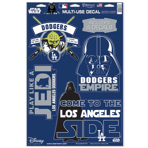 Wholesale-Los Angeles Dodgers / Star Wars VADER &amp; YODA Multi-Use Decal 11" x 17"