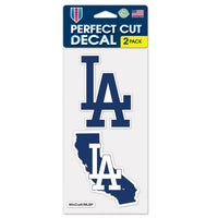 Wholesale-Los Angeles Dodgers State Perfect Cut Decal SET OF TWO 4"X4"