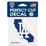 Wholesale-Los Angeles Dodgers state Perfect Cut Color Decal 4" x 4"