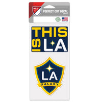 Wholesale-Los Angeles Galaxy SLOGAN Perfect Cut Decal Set of two 4"x4"