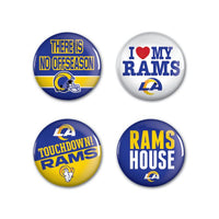 Wholesale-Los Angeles Rams Button 4 Pack 1 1/4" Rnd