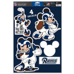 Wholesale-Los Angeles Rams Mickey Mouse Multi-Use Decal 11" x 17"