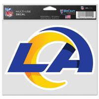 Wholesale-Los Angeles Rams Multi-Use Decal -Clear Bckrgd 5" x 6"