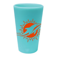 Wholesale-Miami Dolphins Aqua 16 oz Silicone Pint Glass