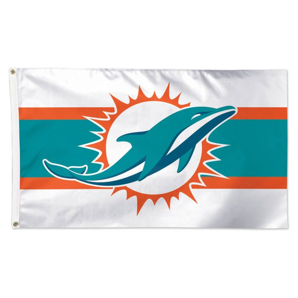 Wholesale-Miami Dolphins Away Stripes Flag - Deluxe 3' X 5'