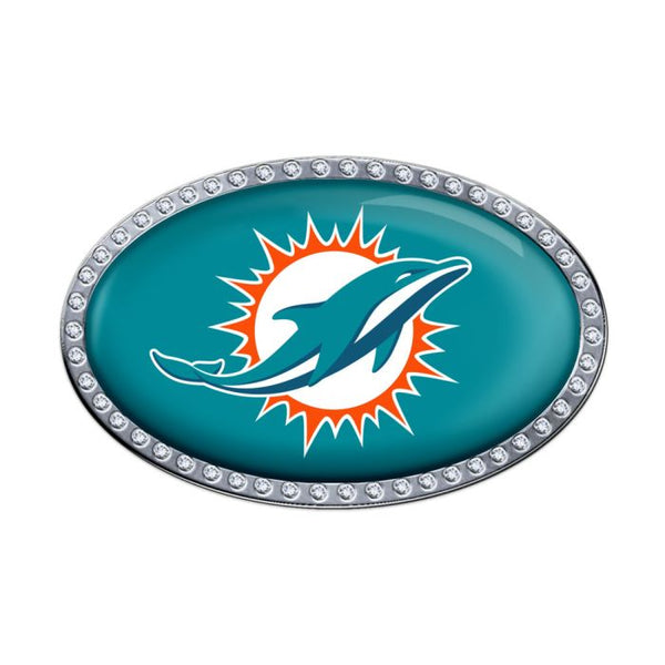 Wholesale-Miami Dolphins Bling Chrome Metal Domed Emblem