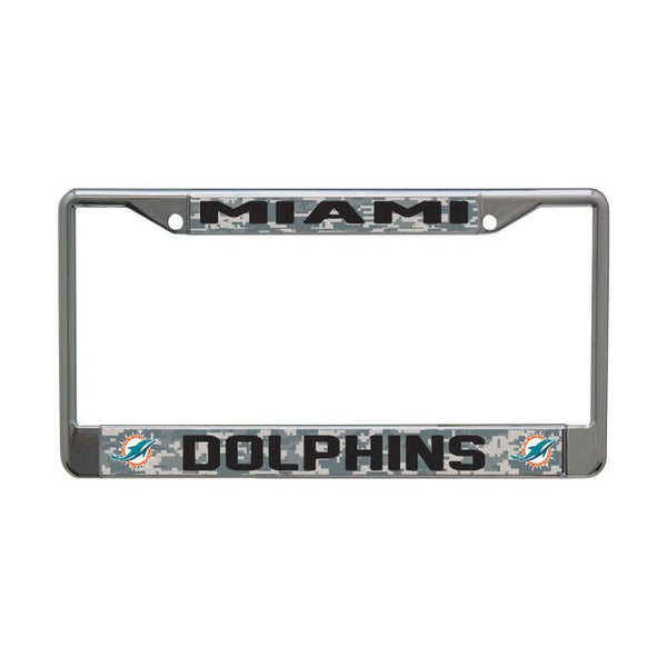 Wholesale-Miami Dolphins CAMO Lic Plt Frame S/L Printed