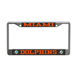 Wholesale-Miami Dolphins CARBON Lic Plt Frame S/L Printed