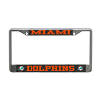 Wholesale-Miami Dolphins CARBON Lic Plt Frame S/L Printed