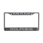 Wholesale-Miami Dolphins CARBON Lic Plt Frame S/L Printed