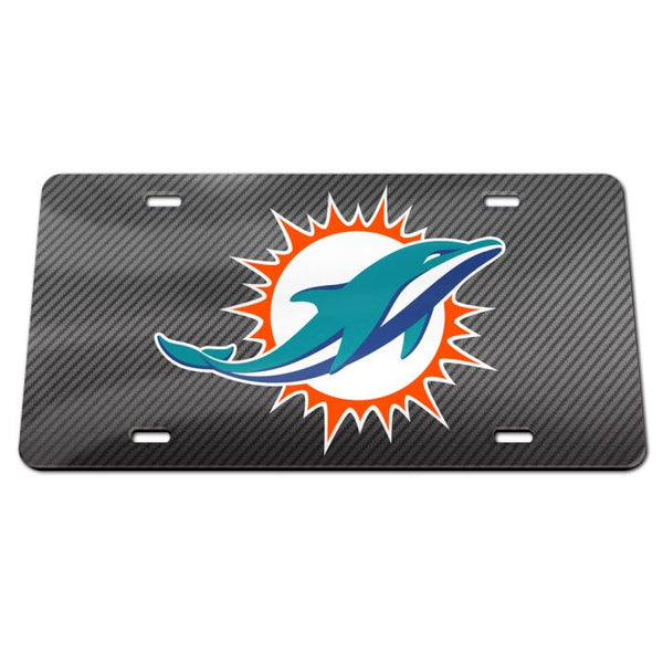 Wholesale-Miami Dolphins CARBON Specialty Acrylic License Plate