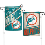 Wholesale-Miami Dolphins / Classic Logo RETRO Garden Flags 2 sided 12.5" x 18"