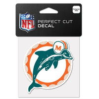 Wholesale-Miami Dolphins / Classic Logo RETRO Perfect Cut Color Decal 4" x 4"