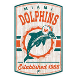 Wholesale-Miami Dolphins / Classic Logo RETRO Wood Sign 11" x 17" 1/4" thick