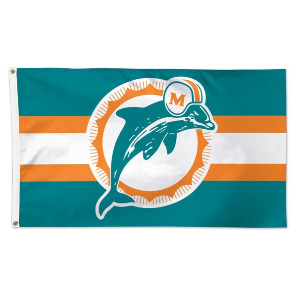 Wholesale-Miami Dolphins / Classic Logo Retro Flag - Deluxe 3' X 5'