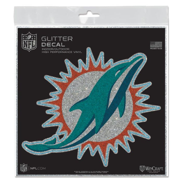 Wholesale-Miami Dolphins Decal Glitter 6" x 6"