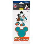 Wholesale-Miami Dolphins / Disney Mickey Mouse Perfect Cut Decal Set of Two 4"x4"