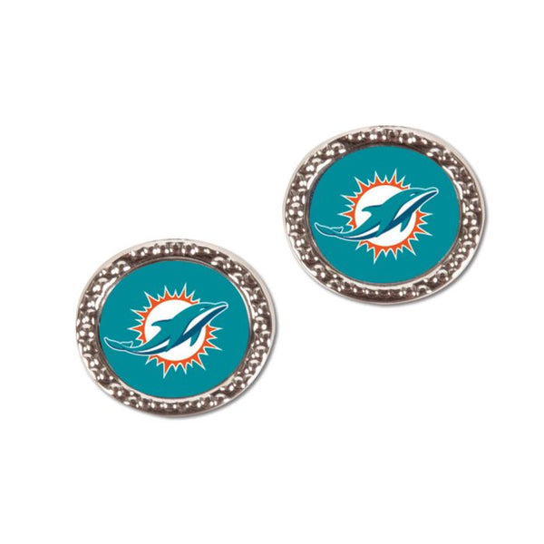 Wholesale-Miami Dolphins Earrings Jewelry Carded Round