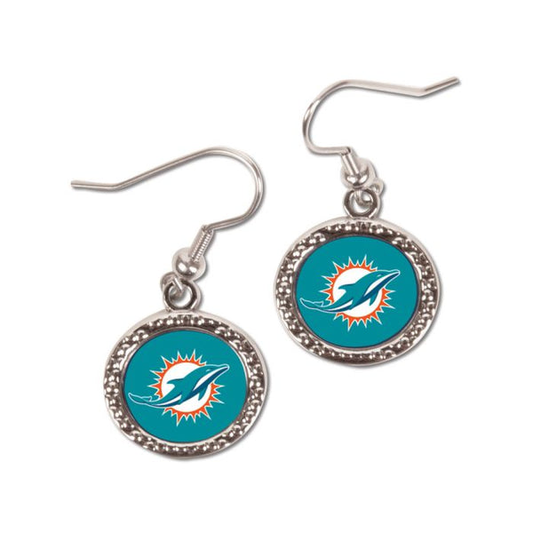 Wholesale-Miami Dolphins Earrings Jewelry Carded Round